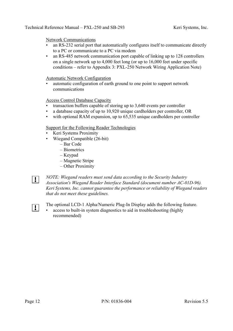 Keri Systems SB-293 User Manual | Page 12 / 108