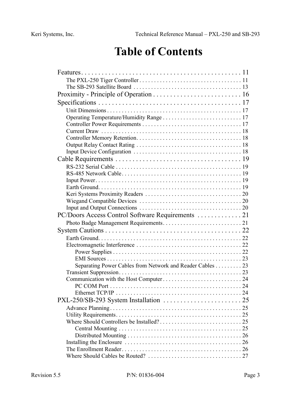 Keri Systems SB-293 User Manual | Page 3 / 108