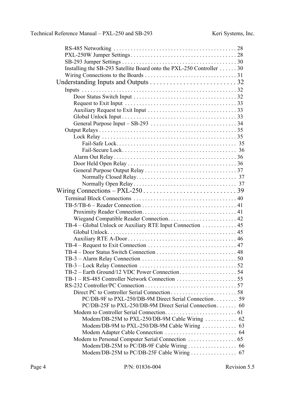 Keri Systems SB-293 User Manual | Page 4 / 108