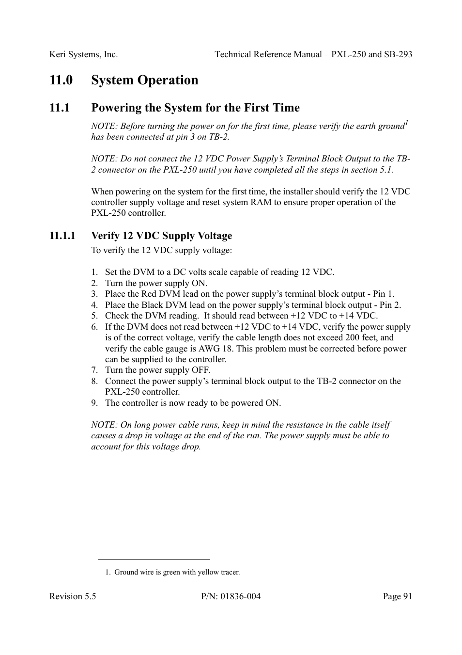 0 system operation, 1 powering the system for the first time, 1 verify 12 vdc supply voltage | System operation, Powering the system for the first time, Verify 12 vdc supply voltage | Keri Systems SB-293 User Manual | Page 91 / 108