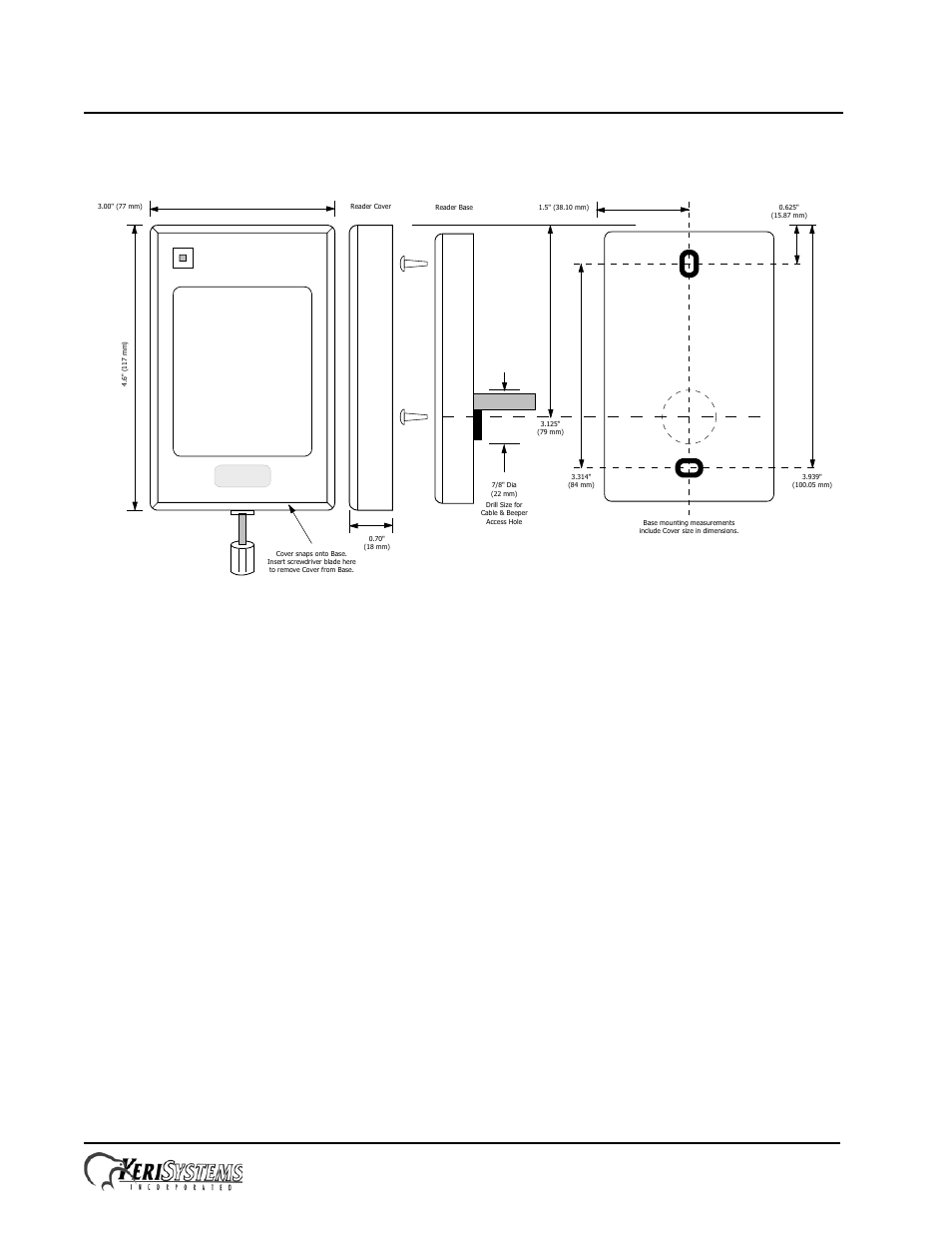 0 installation drawing, Nxt-6rk proximity reader and keypad, Installation guide | Keri Systems NXT-6RK User Manual | Page 3 / 7