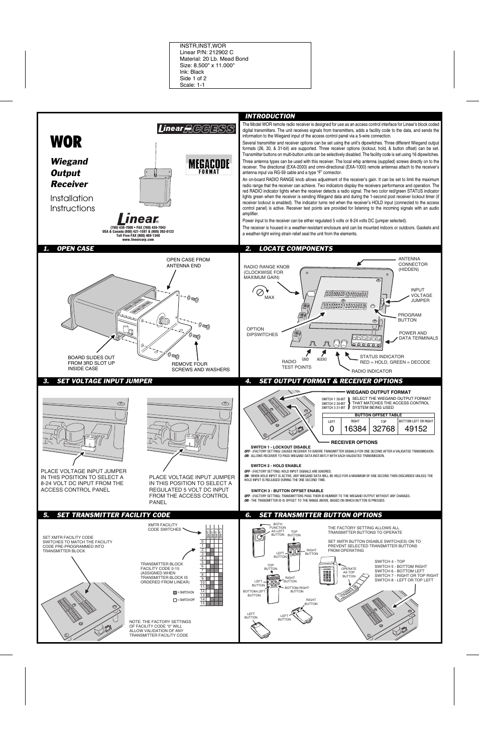 Keri Systems RLB-500 User Manual | 2 pages