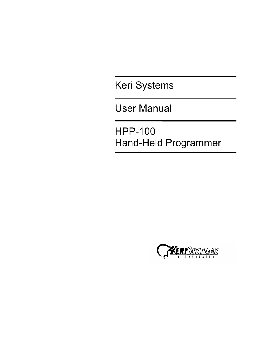 Keri Systems HPP-100 User Manual | 48 pages