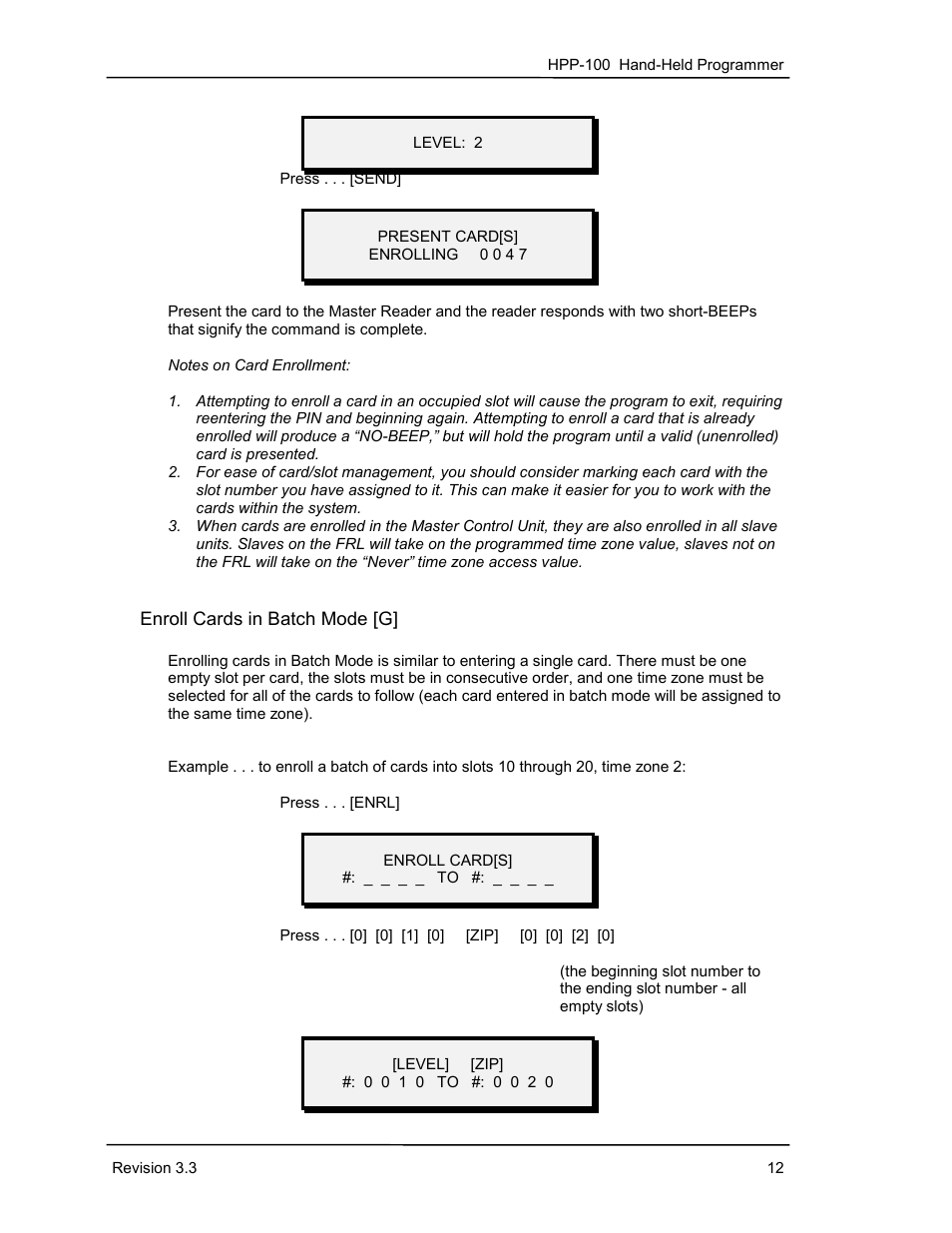 Enroll cards in batch mode [g | Keri Systems HPP-100 User Manual | Page 18 / 48