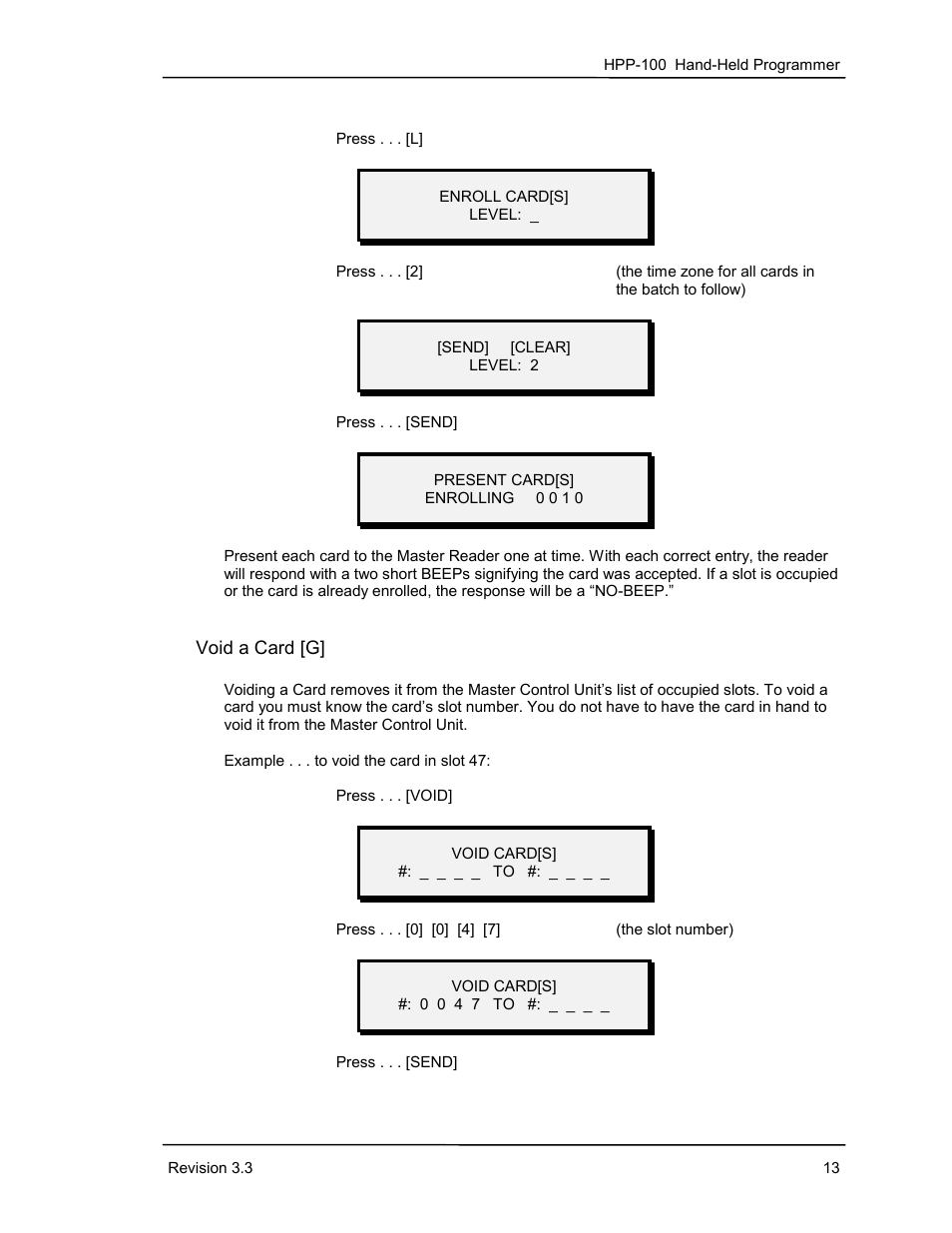 Void a card [g | Keri Systems HPP-100 User Manual | Page 19 / 48