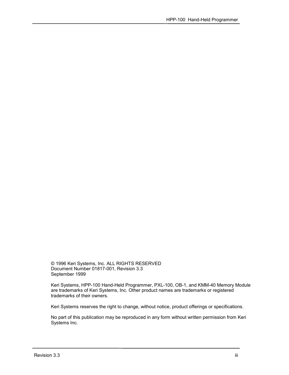 Keri Systems HPP-100 User Manual | Page 2 / 48