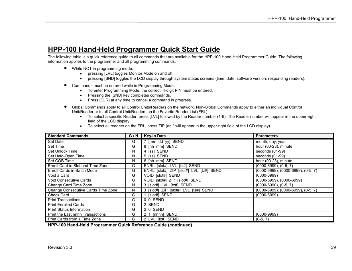 Hpp-100 hand-held programmer quick start guide | Keri Systems HPP-100 User Manual | Page 45 / 48
