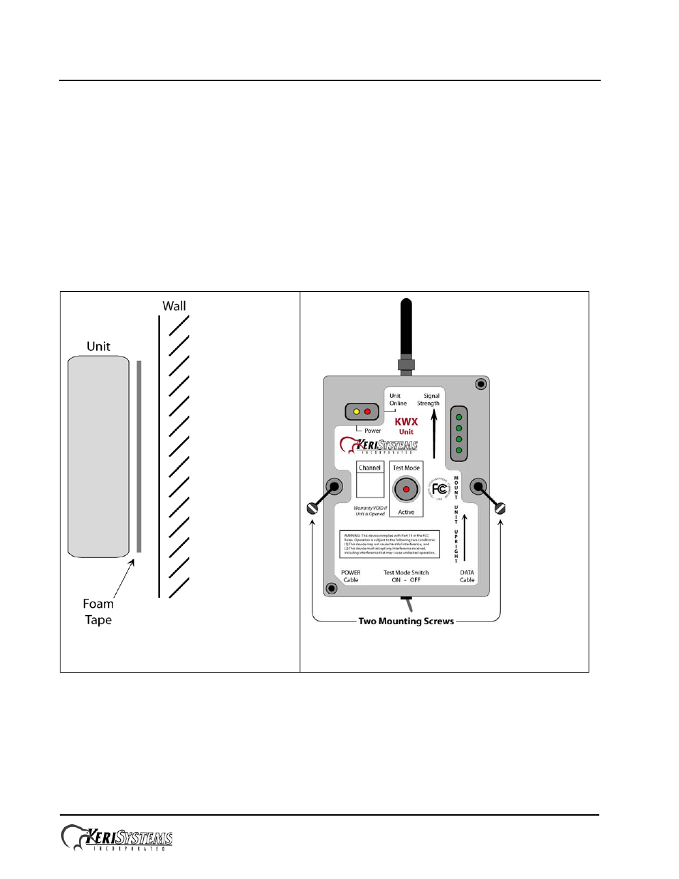 0 unit mounting and wiring instructions, 1 mounting the unit | Keri Systems KWX-900 User Manual | Page 10 / 14