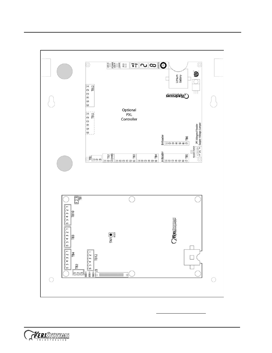 5 board placement for a pxl-500 controller, Entraguard, Platinum telephone entry controller | Keri Systems EntraGuard Platinum Installation Guide User Manual | Page 5 / 10