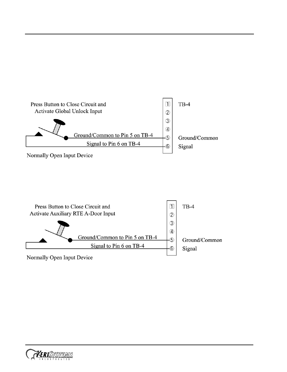 5 connecting a general purpose input, Entraguard, Platinum telephone entry controller | Quick start guide | Keri Systems EntraGuard Platinum Quick Start User Manual | Page 10 / 28