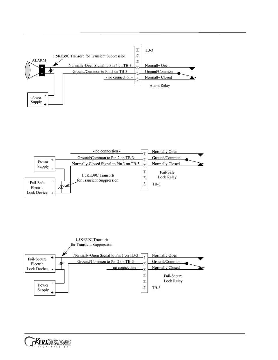 6 connecting an alarm output relay, 7 connecting a fail-safe lock output relay, 8 connecting a fail-secure lock output relay | Entraguard, Platinum telephone entry controller | Keri Systems EntraGuard Platinum Quick Start User Manual | Page 11 / 28