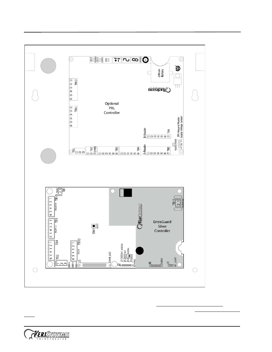 3 board placement of a pxl controller, Entraguard, Silver telephone entry control | Keri Systems EntraGuard Silver Installation Guide User Manual | Page 3 / 7