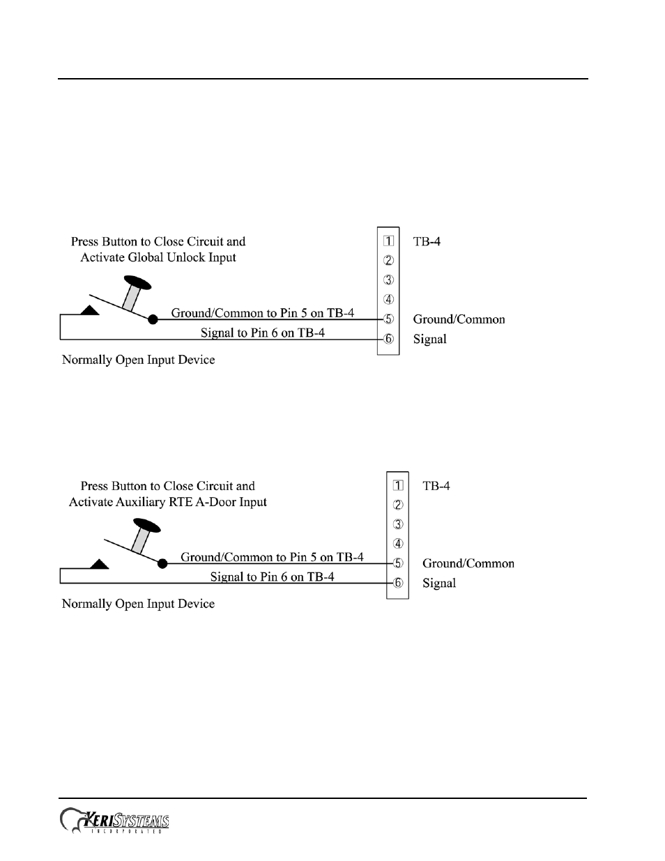 5 connecting a general purpose input, Entraguard, Titanium telephone entry controller | Quick start guide | Keri Systems EntraGuard Titanium Quick Start User Manual | Page 8 / 26