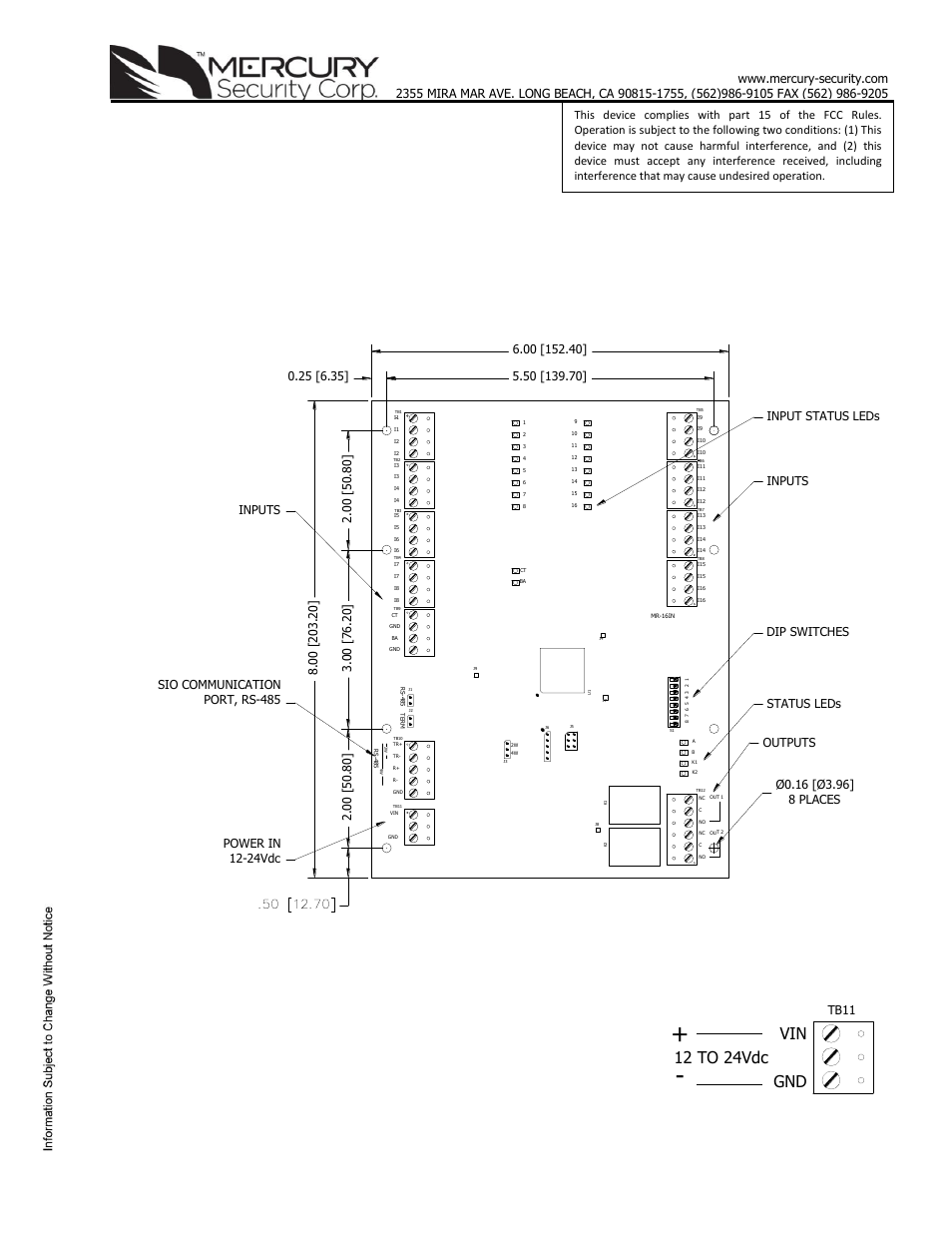 Keri Systems MR16in User Manual | 6 pages