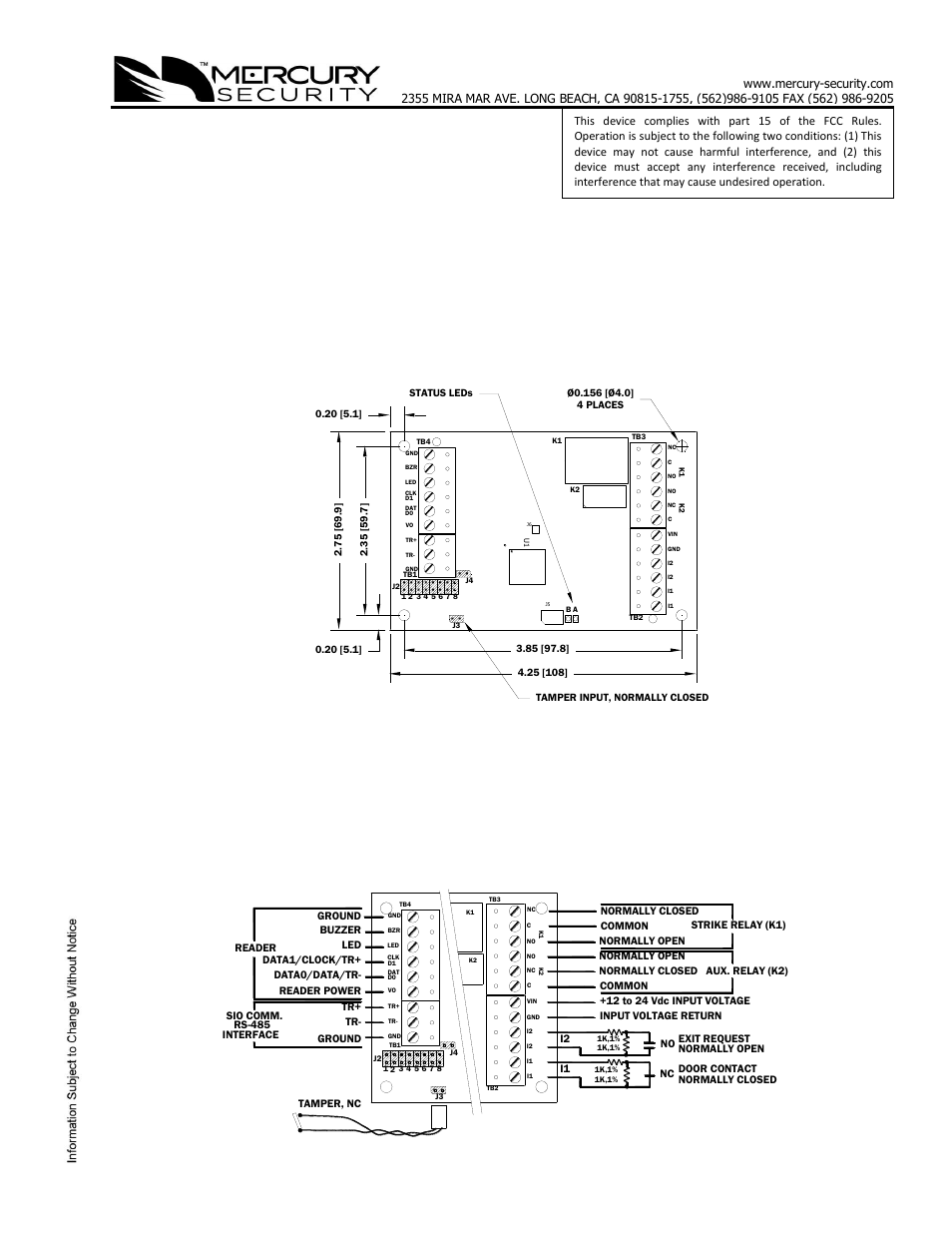 Keri Systems MR50 User Manual | 5 pages