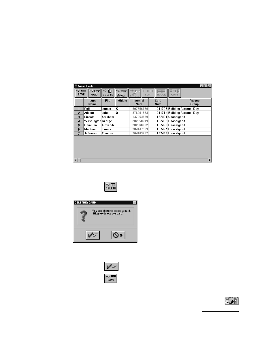 Deleting cards | Keri Systems Doors16 User Manual | Page 109 / 220