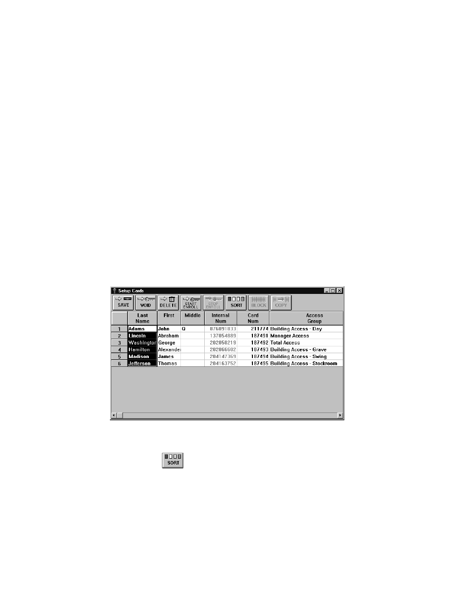 Sorting data | Keri Systems Doors16 User Manual | Page 110 / 220