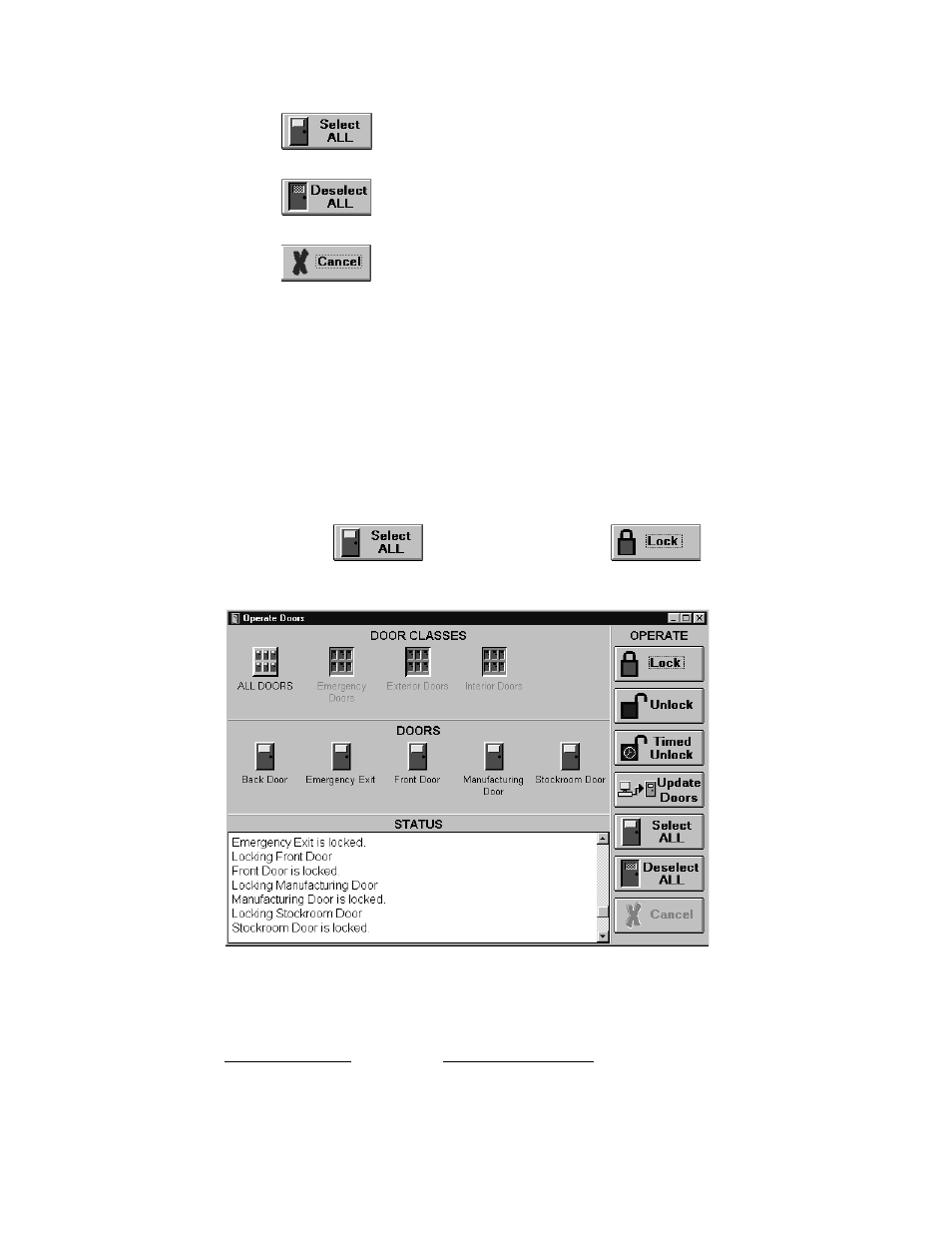 Lock doors, Lock all doors, Lock all doors in a door class | Keri Systems Doors16 User Manual | Page 136 / 220