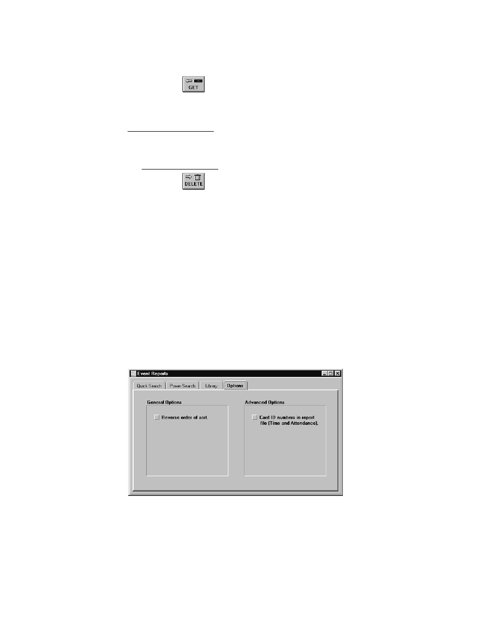 Options tab, Reverse order of sort | Keri Systems Doors16 User Manual | Page 165 / 220