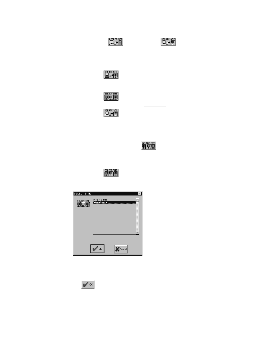 Update site, Select a site | Keri Systems Doors16 User Manual | Page 189 / 220