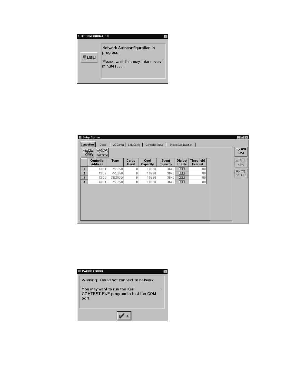 Successful auto-config, Failed auto-config | Keri Systems Doors16 User Manual | Page 41 / 220