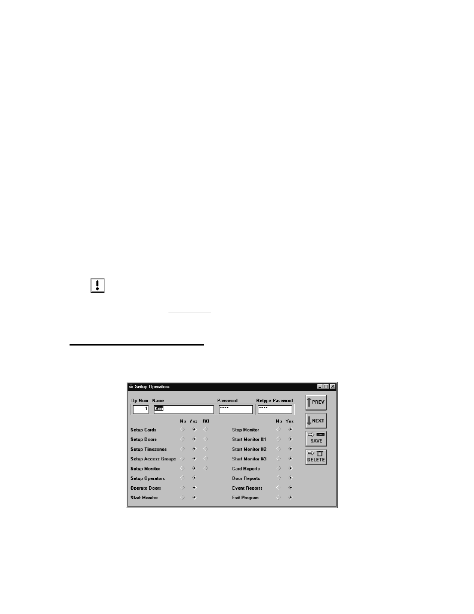 Database programming, Setup operators, Editing the default operator | Keri Systems Doors16 User Manual | Page 49 / 220