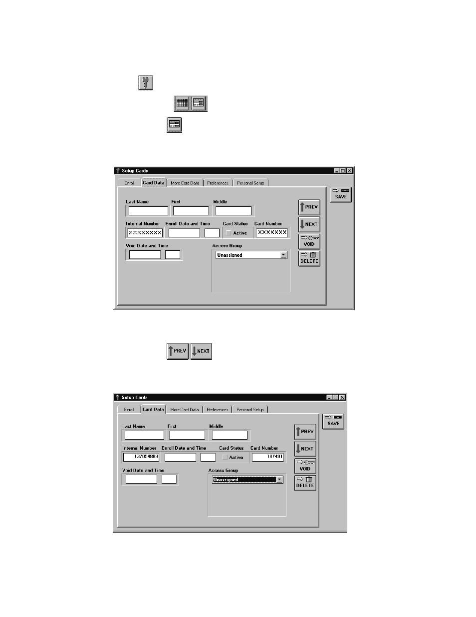 Entering card data for a cardholder | Keri Systems Doors16 User Manual | Page 92 / 220