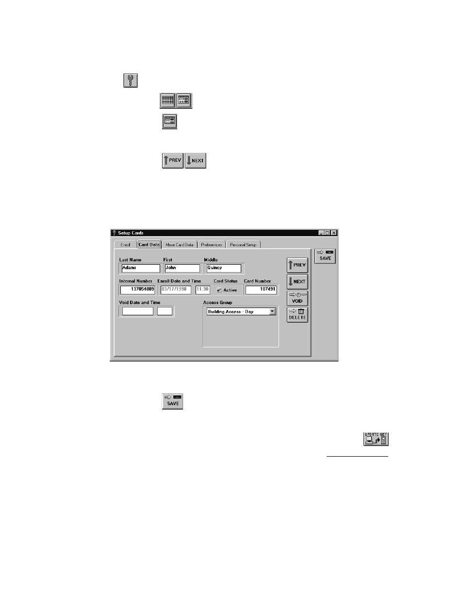 Editing card data for a cardholder, Voiding a card | Keri Systems Doors16 User Manual | Page 94 / 220