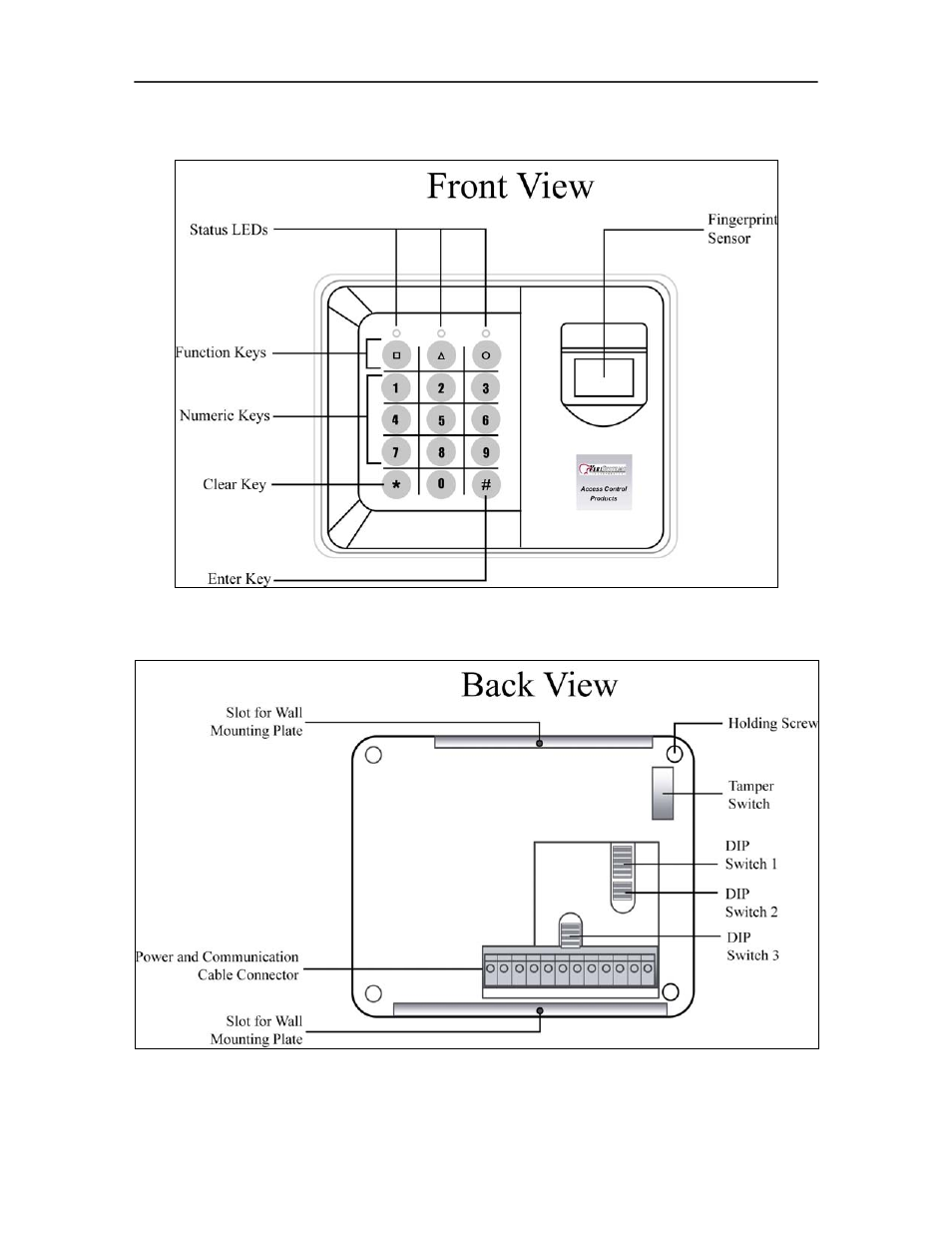 2 identifying the parts | Keri Systems BioPointe Users Manual User Manual | Page 10 / 80