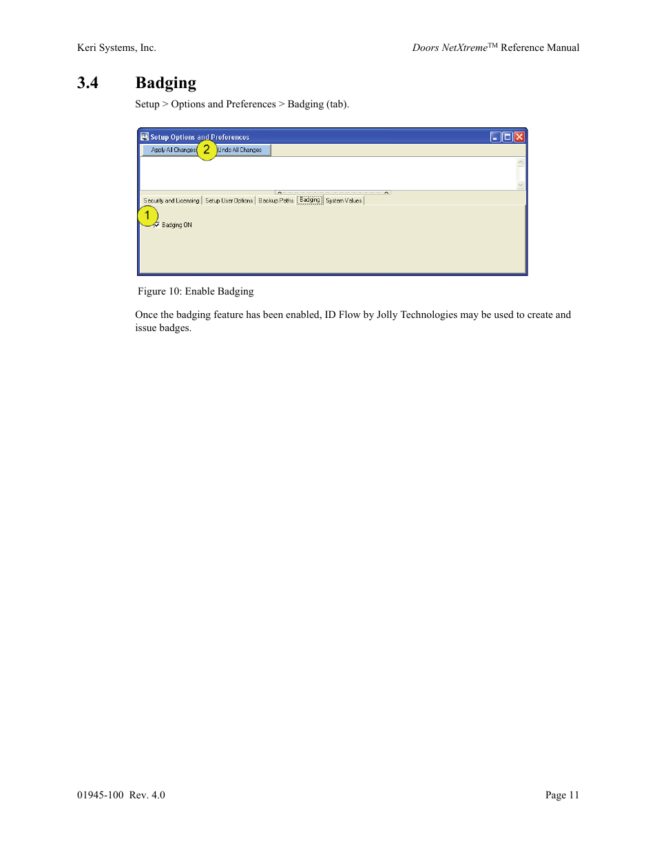 4 badging | Keri Systems Doors NetXtreme User Manual | Page 13 / 74