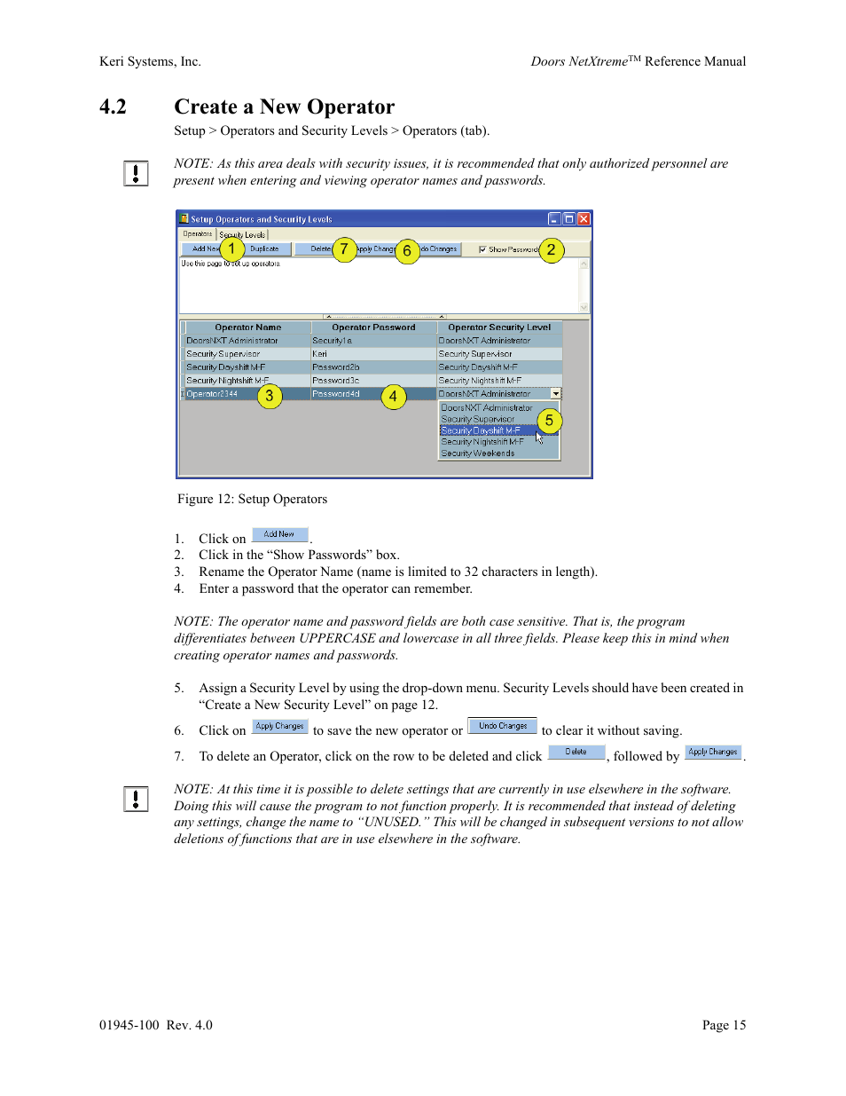 2 create a new operator | Keri Systems Doors NetXtreme User Manual | Page 17 / 74