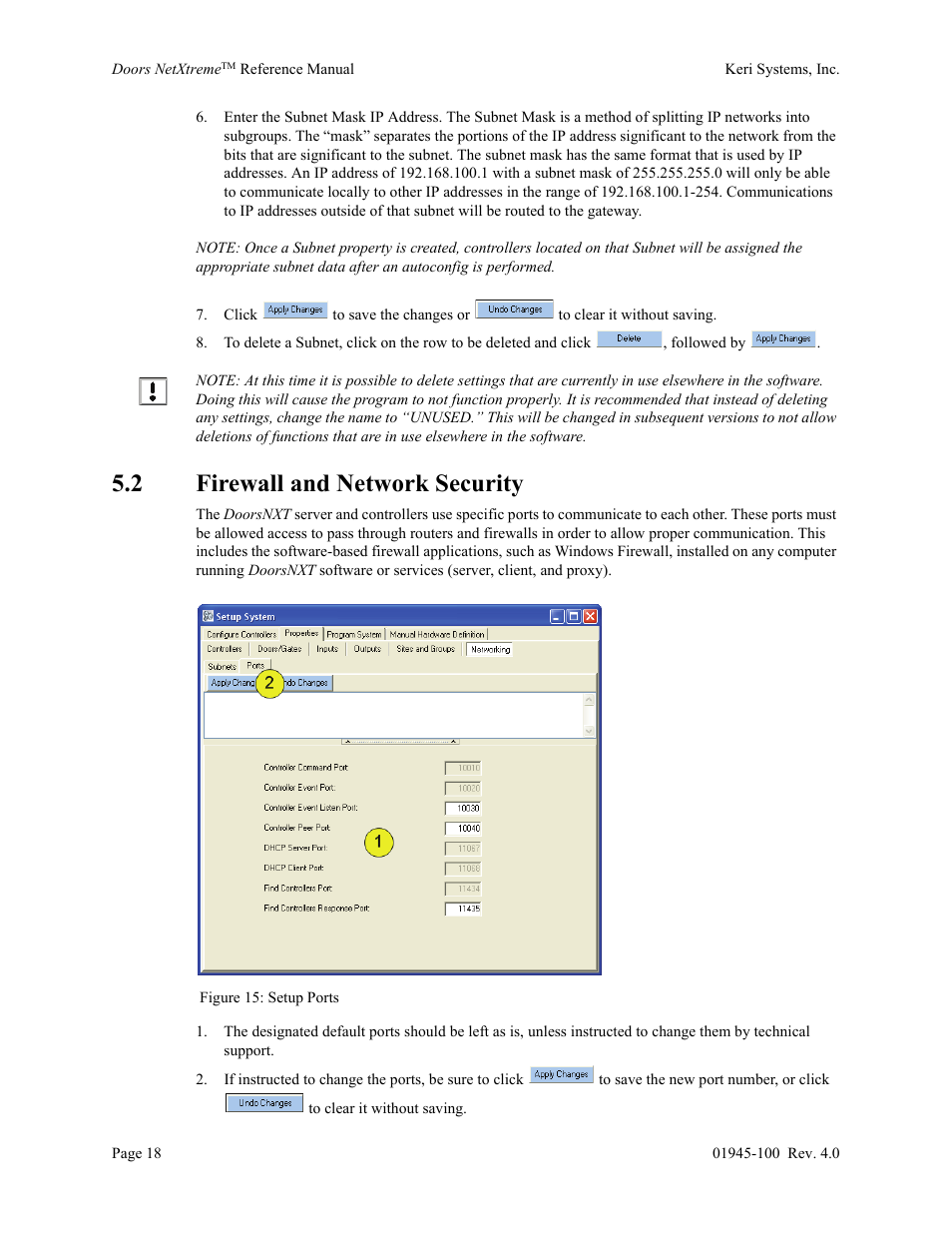 2 firewall and network security | Keri Systems Doors NetXtreme User Manual | Page 20 / 74