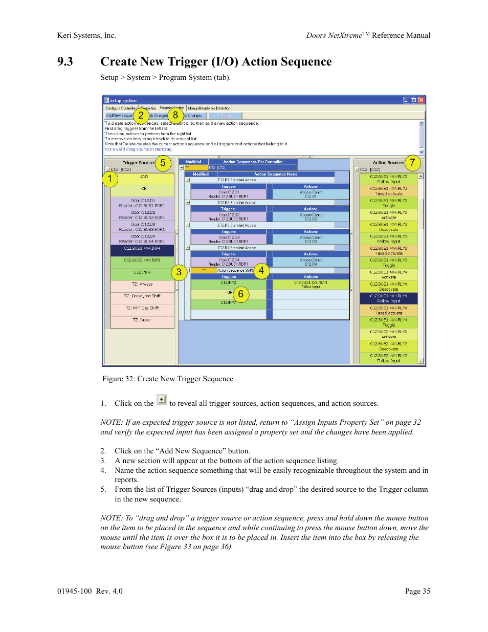 3 create new trigger (i/o) action sequence | Keri Systems Doors NetXtreme User Manual | Page 37 / 74