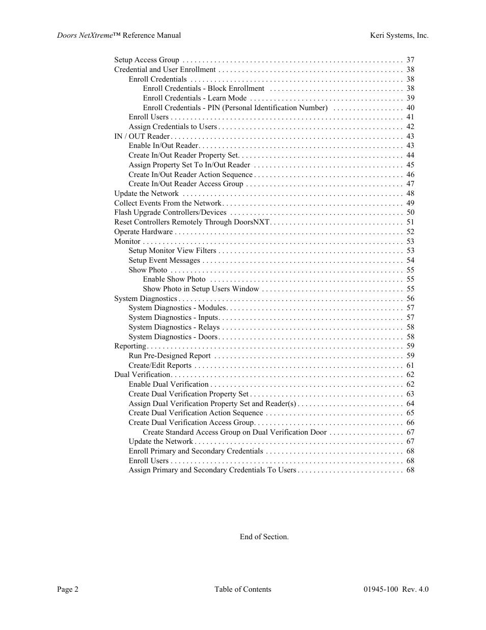 Keri Systems Doors NetXtreme User Manual | Page 4 / 74