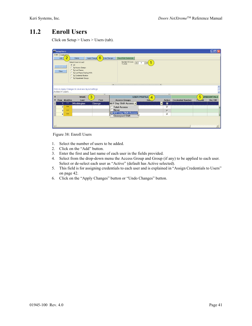 2 enroll users | Keri Systems Doors NetXtreme User Manual | Page 43 / 74