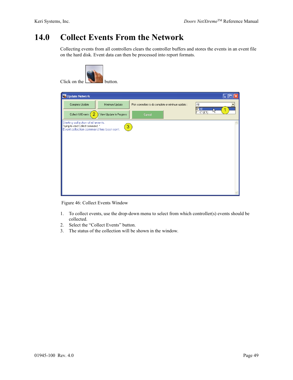 0 collect events from the network | Keri Systems Doors NetXtreme User Manual | Page 51 / 74