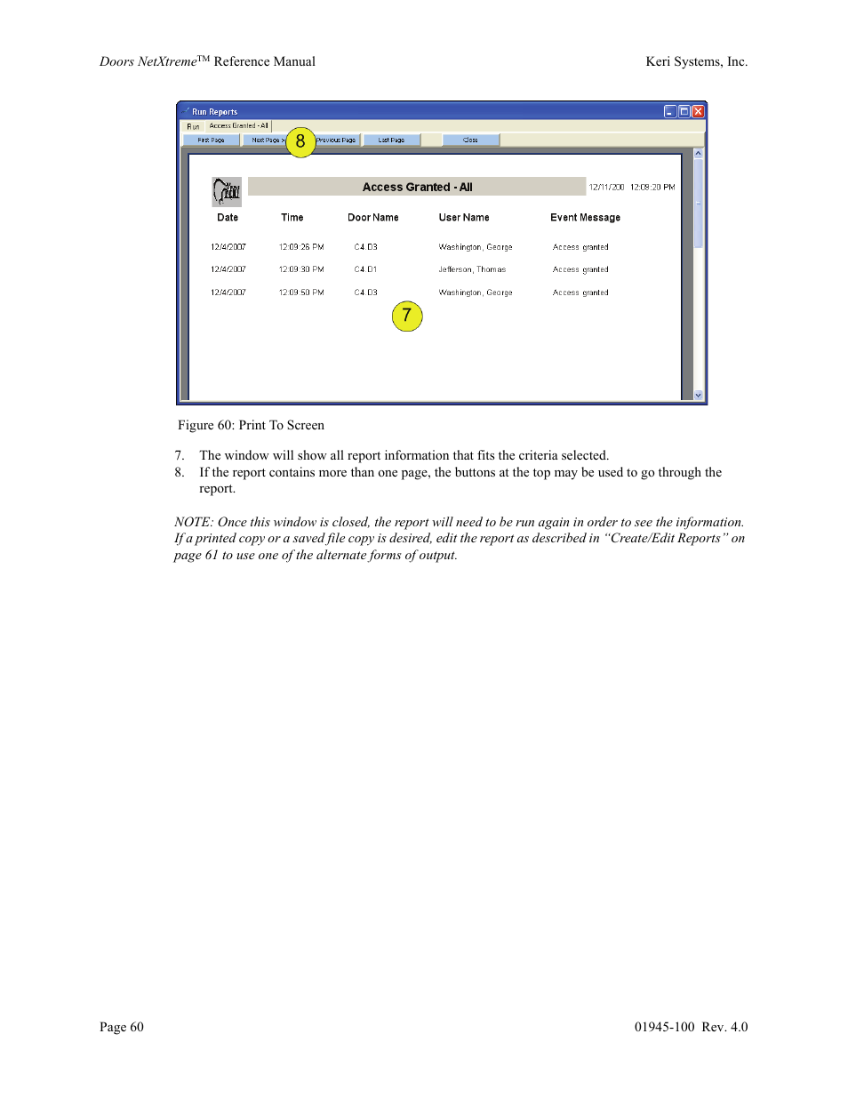 Keri Systems Doors NetXtreme User Manual | Page 62 / 74