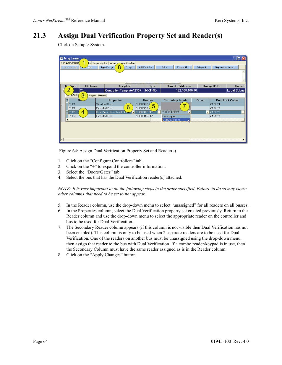 Keri Systems Doors NetXtreme User Manual | Page 66 / 74