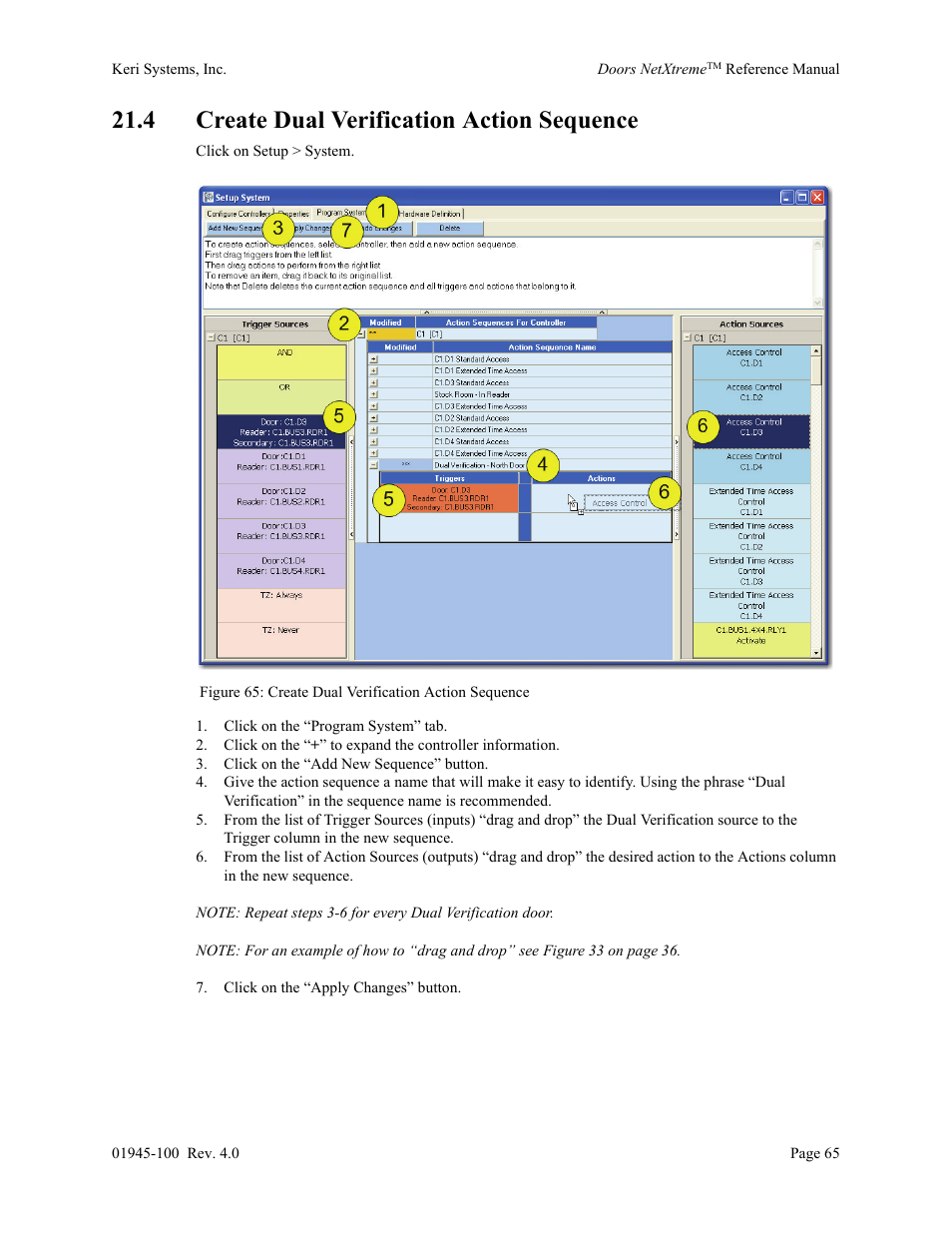 4 create dual verification action sequence | Keri Systems Doors NetXtreme User Manual | Page 67 / 74