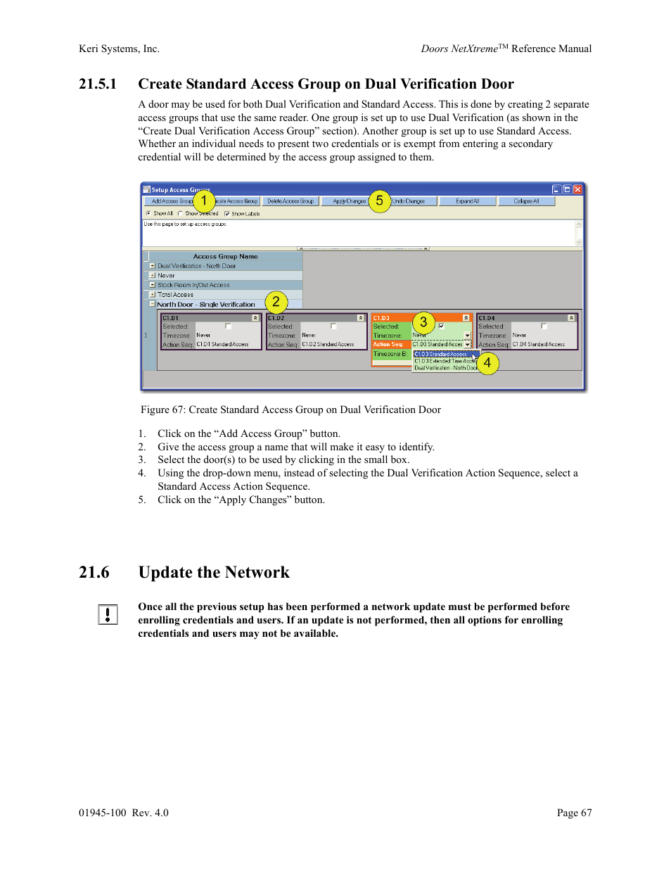 6 update the network | Keri Systems Doors NetXtreme User Manual | Page 69 / 74