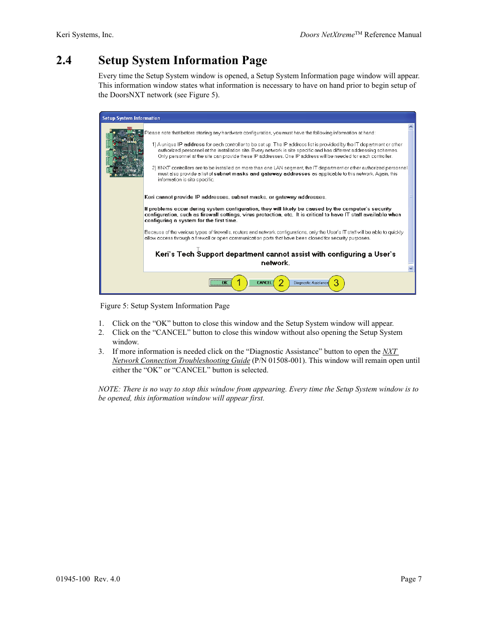 4 setup system information page | Keri Systems Doors NetXtreme User Manual | Page 9 / 74