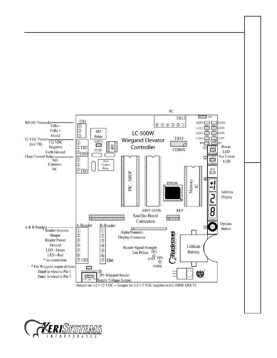 0 wiring connections, Wiegand elevator control panel | Keri Systems LC-508 Wiegand Elevator Control User Manual | Page 7 / 24