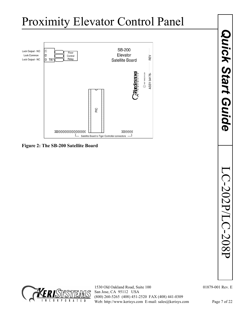 Proximity elevator control panel | Keri Systems LC-208 Proximity Elevator Control User Manual | Page 7 / 22