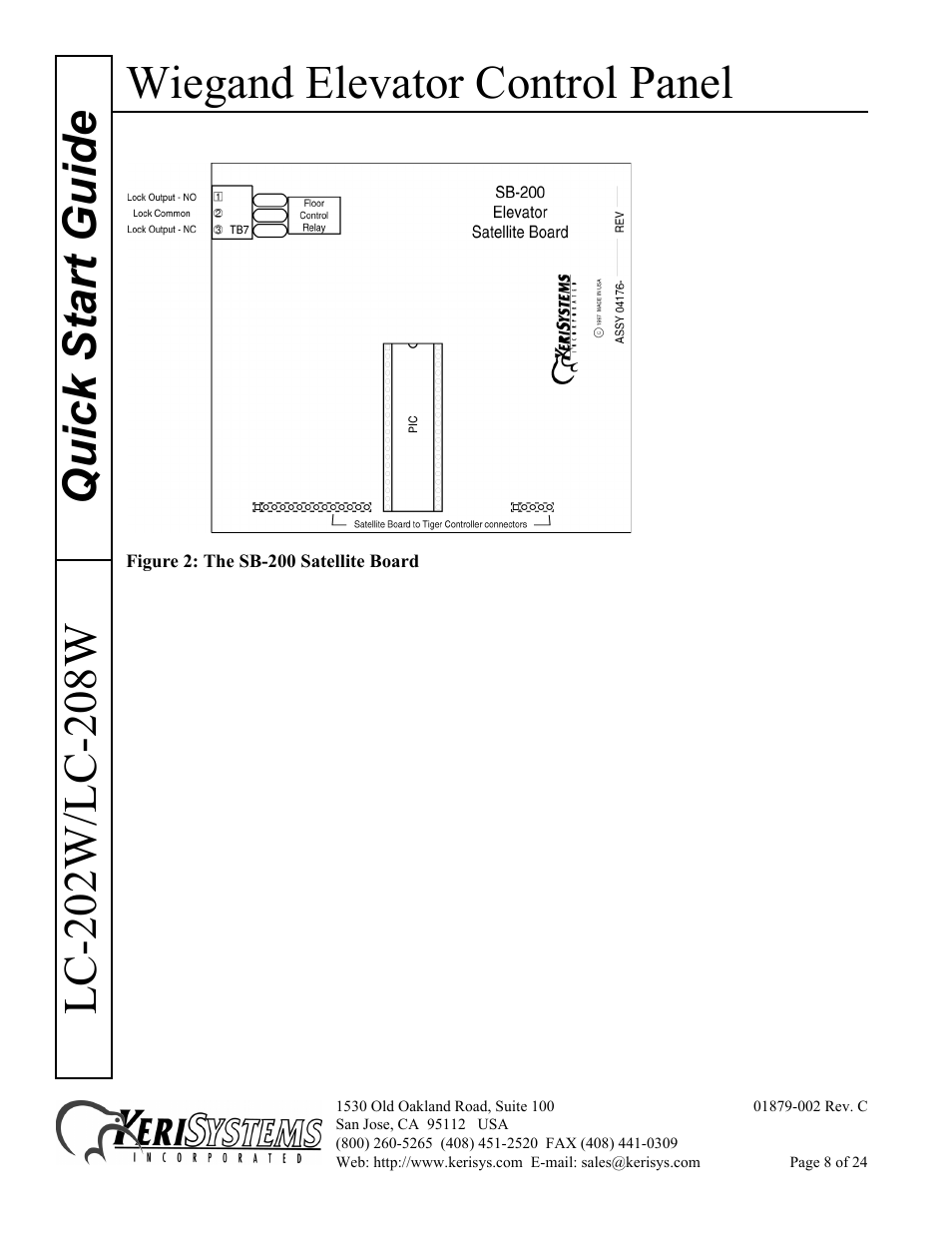 Wiegand elevator control panel | Keri Systems LC-208 Wiegand Elevator Control User Manual | Page 8 / 24