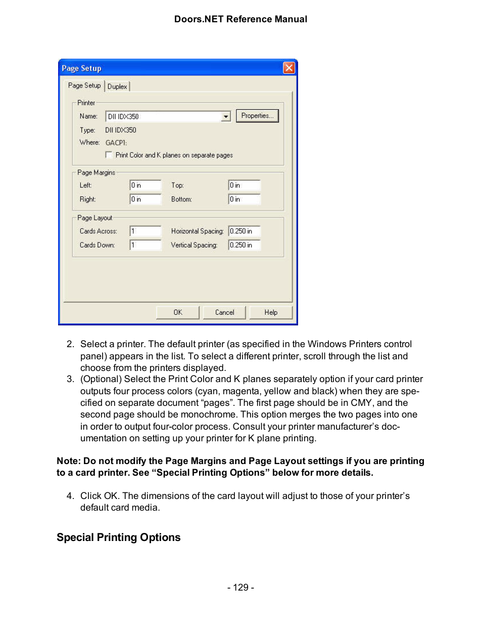 Special printing options | Keri Systems Doors.NET Manual User Manual | Page 129 / 602