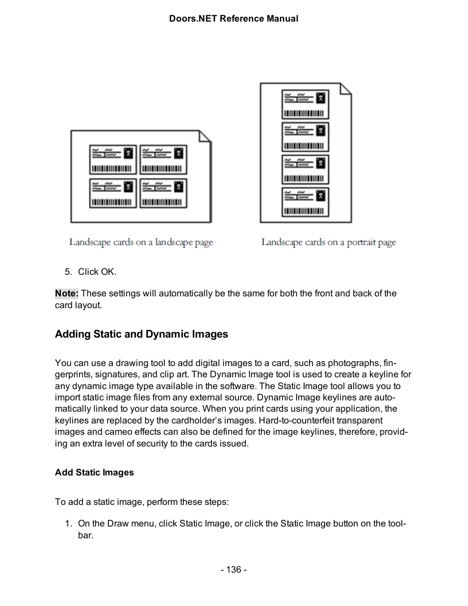 Adding static and dynamic images, Add static images | Keri Systems Doors.NET Manual User Manual | Page 136 / 602