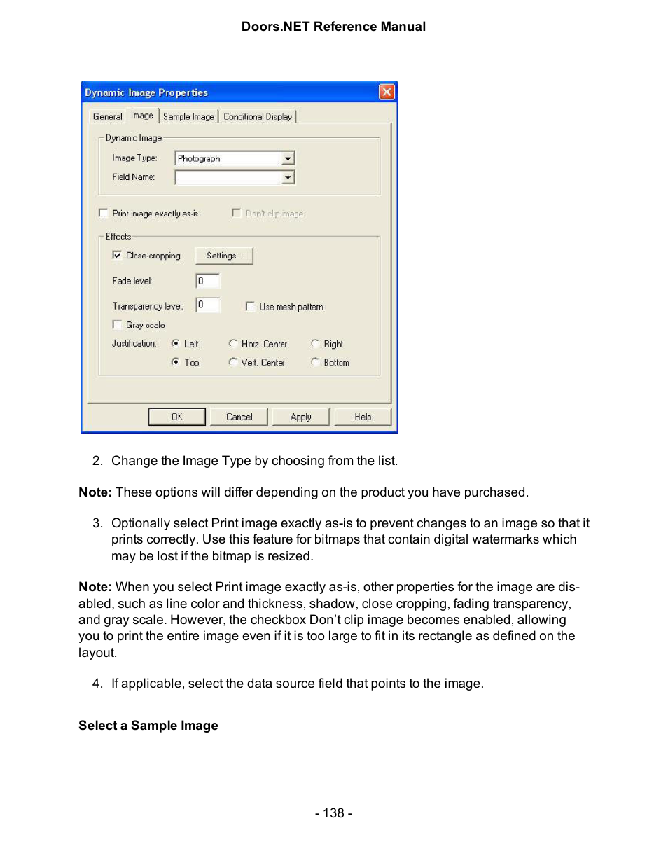 Select a sample image | Keri Systems Doors.NET Manual User Manual | Page 138 / 602