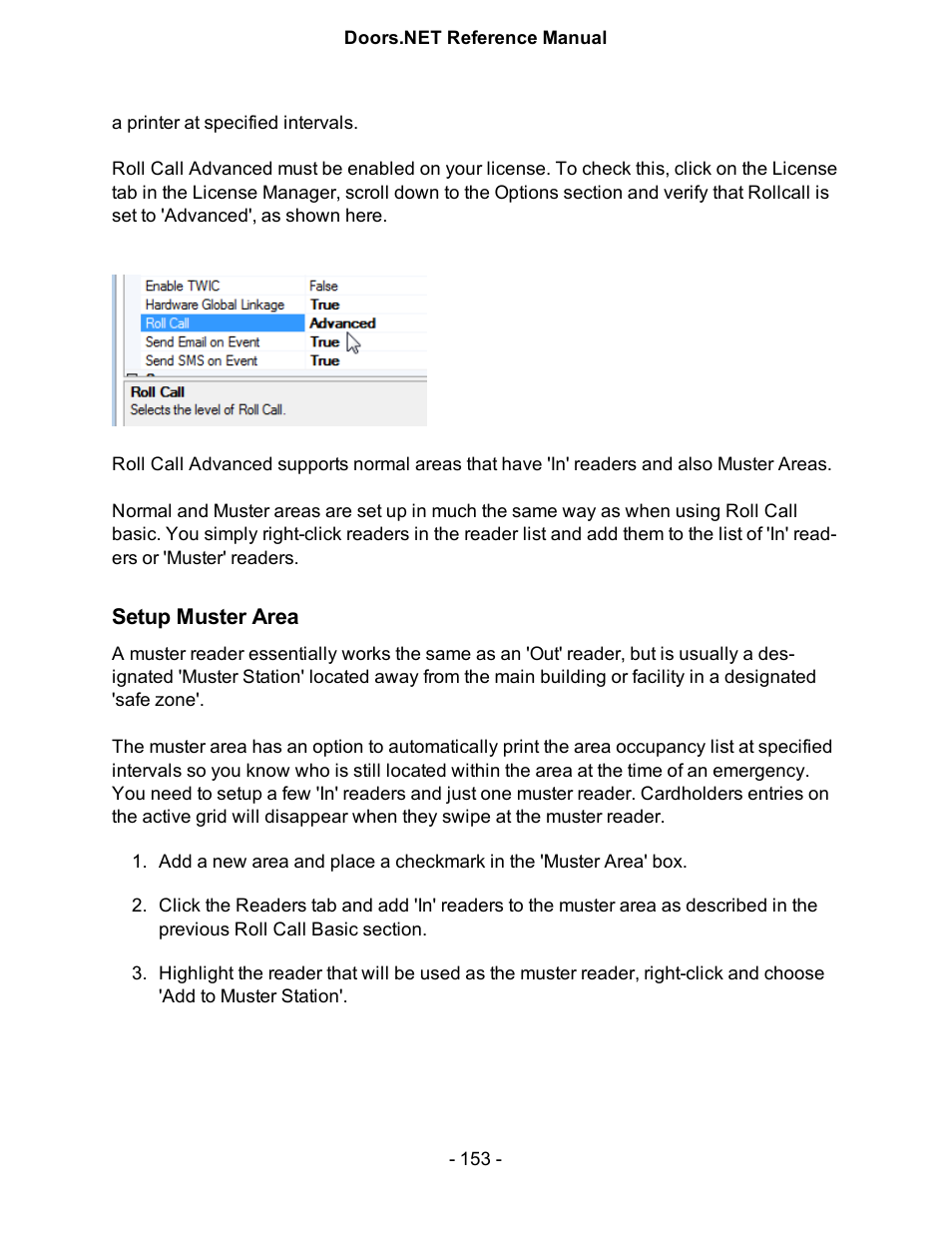 Setup muster area | Keri Systems Doors.NET Manual User Manual | Page 153 / 602