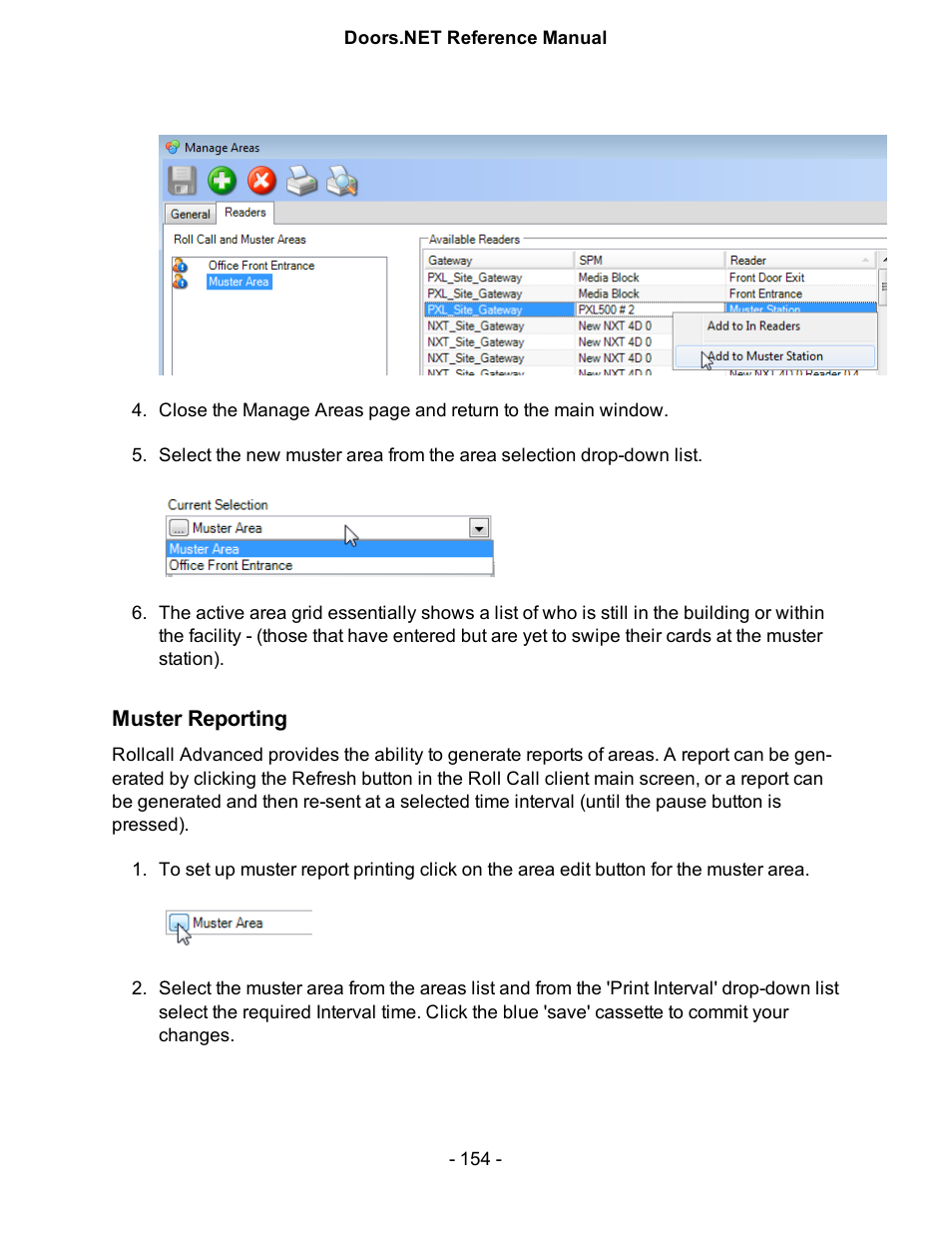Muster reporting | Keri Systems Doors.NET Manual User Manual | Page 154 / 602