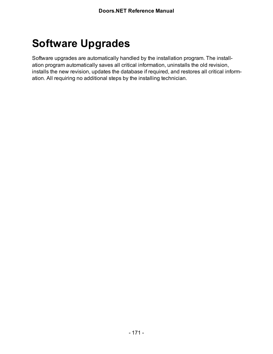 Software upgrades | Keri Systems Doors.NET Manual User Manual | Page 171 / 602